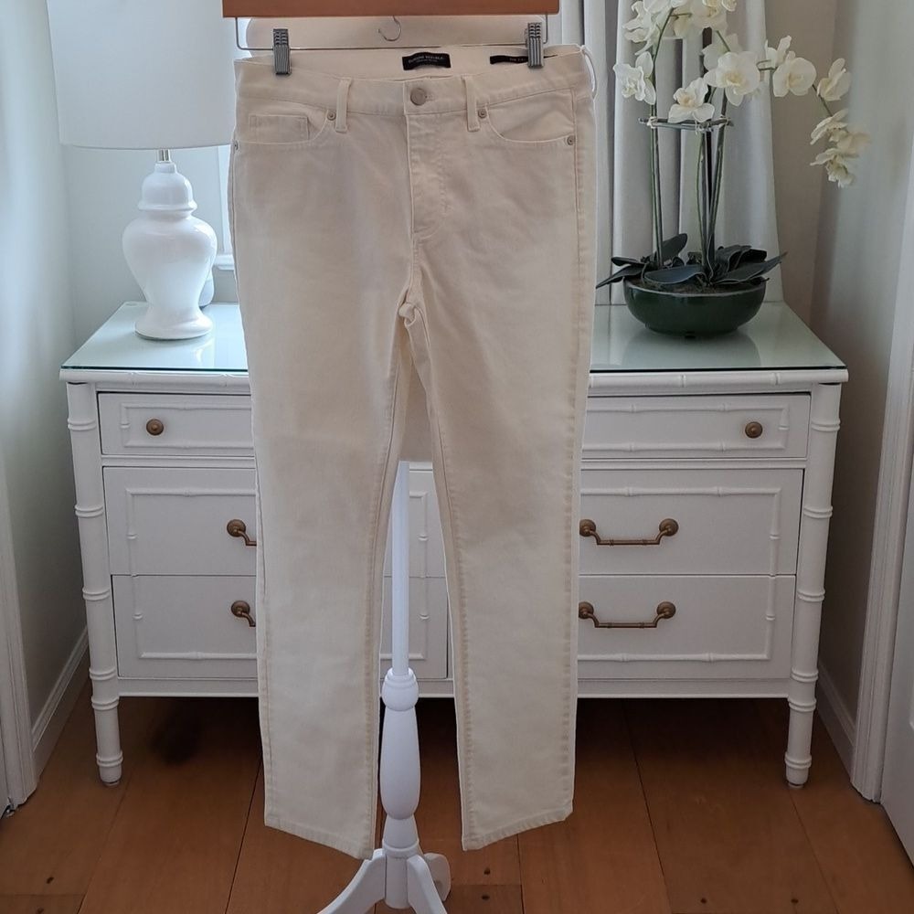 Banana Republic Womens Slim Straight White 9.5"‎ High Rise Jeans/28" Inseam S-29